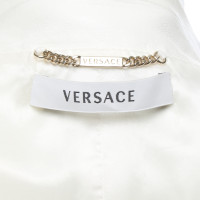 Versace Giacca/Cappotto in Pelle in Crema