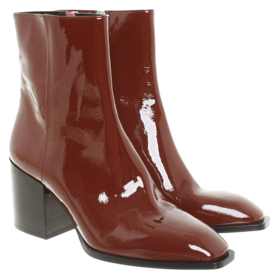 Aeyde Ankle boots Patent leather in Red