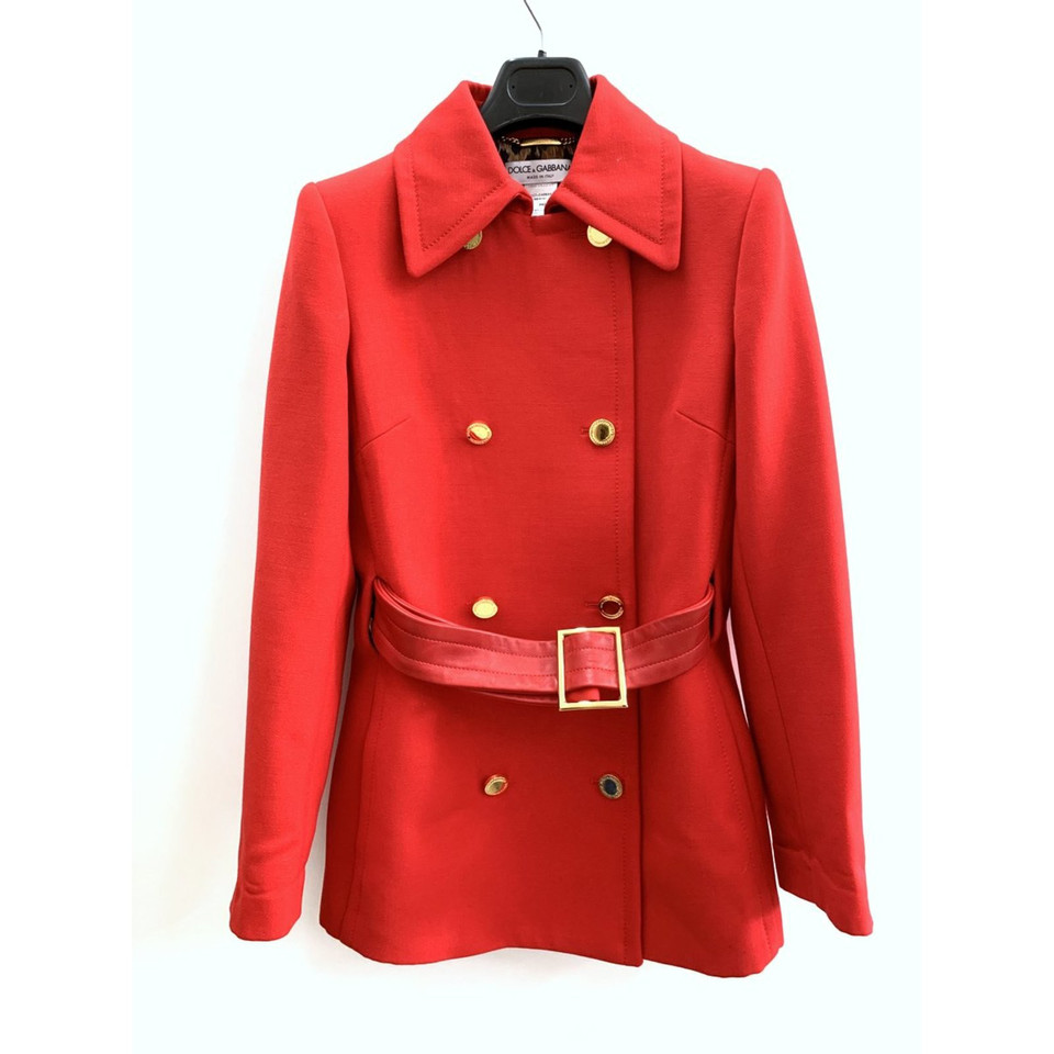 Dolce & Gabbana Jacket/Coat Wool in Red