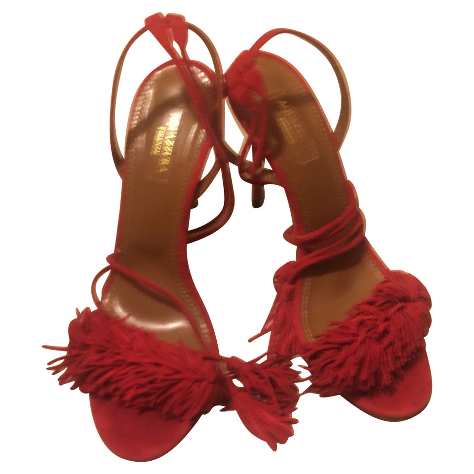 Aquazzura Sandalen aus Wildleder in Rot