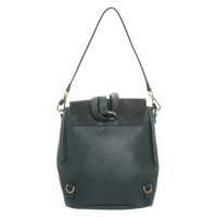 Chloé Faye Backpack Small Leather in Petrol