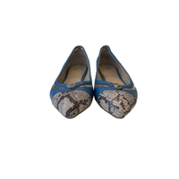 Versace Slipper/Ballerinas aus Leder in Blau
