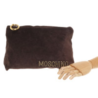 Moschino Clutch Bag Suede in Brown