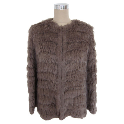 Marc Cain Jacket/Coat Fur in Taupe