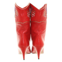 Casadei Stivali rossi in stile occidentale