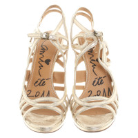 Lanvin Sandals Leather in Gold