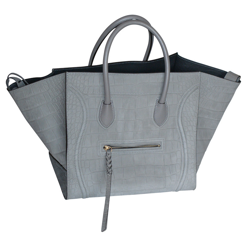 Céline Phantom Luggage aus Leder in Grau