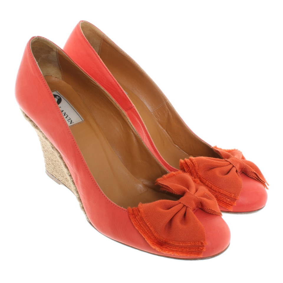 Lanvin Wedges in coral red