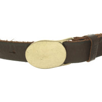 Closed Belt made of brown leather