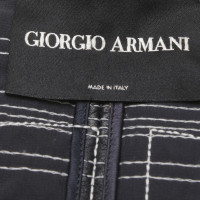 Giorgio Armani Veste en cuir d'agneau en Bleu / Blanc
