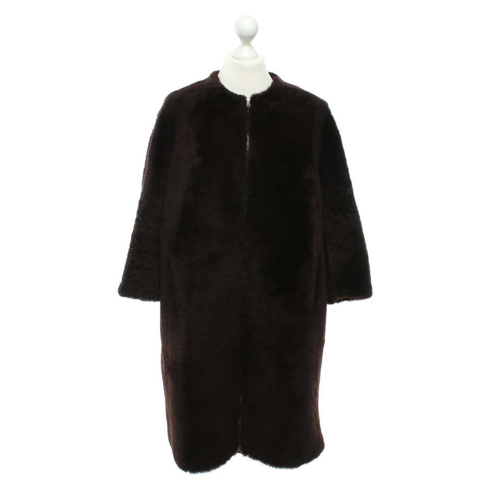 Marni Lambskin coat in brown