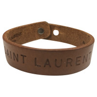 Saint Laurent Bracelet en Cuir en Marron