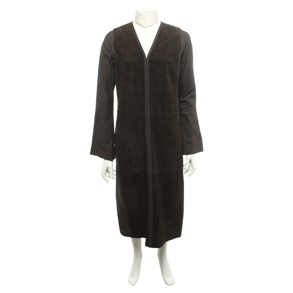 Max Mara Brown dress made of leather