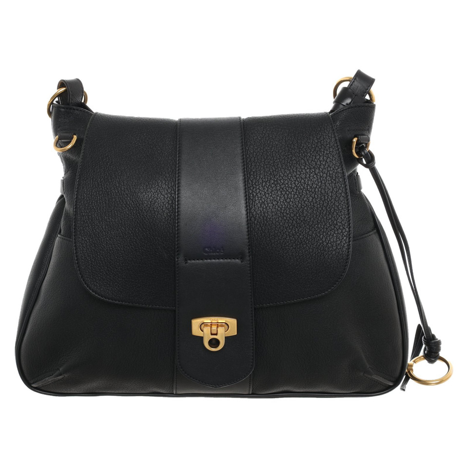 Chloé Lexa en Cuir en Noir