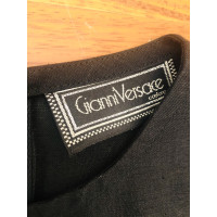 Gianni Versace Kleid aus Leinen in Schwarz