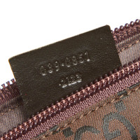 Gucci Täschchen/Portemonnaie aus Baumwolle in Braun