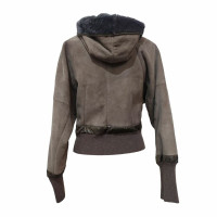 Brunello Cucinelli Jacke/Mantel aus Wildleder in Taupe