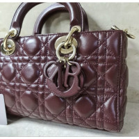 Christian Dior Lady Dior Leer in Bordeaux