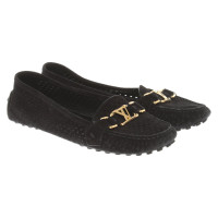 Louis Vuitton Slipper/Ballerinas aus Wildleder in Schwarz