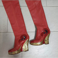 Chanel Boots Leather in Red