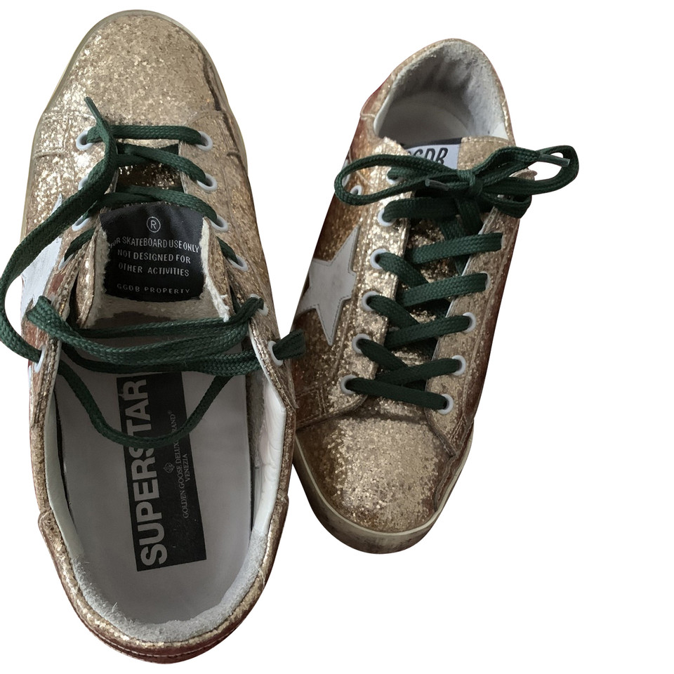 Golden Goose Trainers Leather in Gold