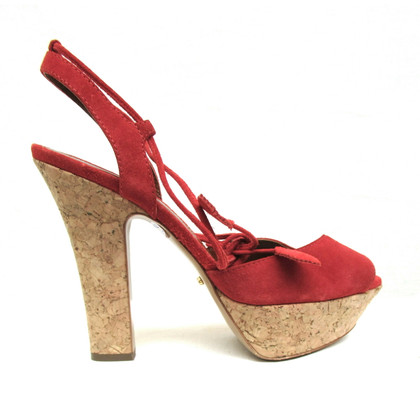 Sergio Rossi Sandals Suede in Red