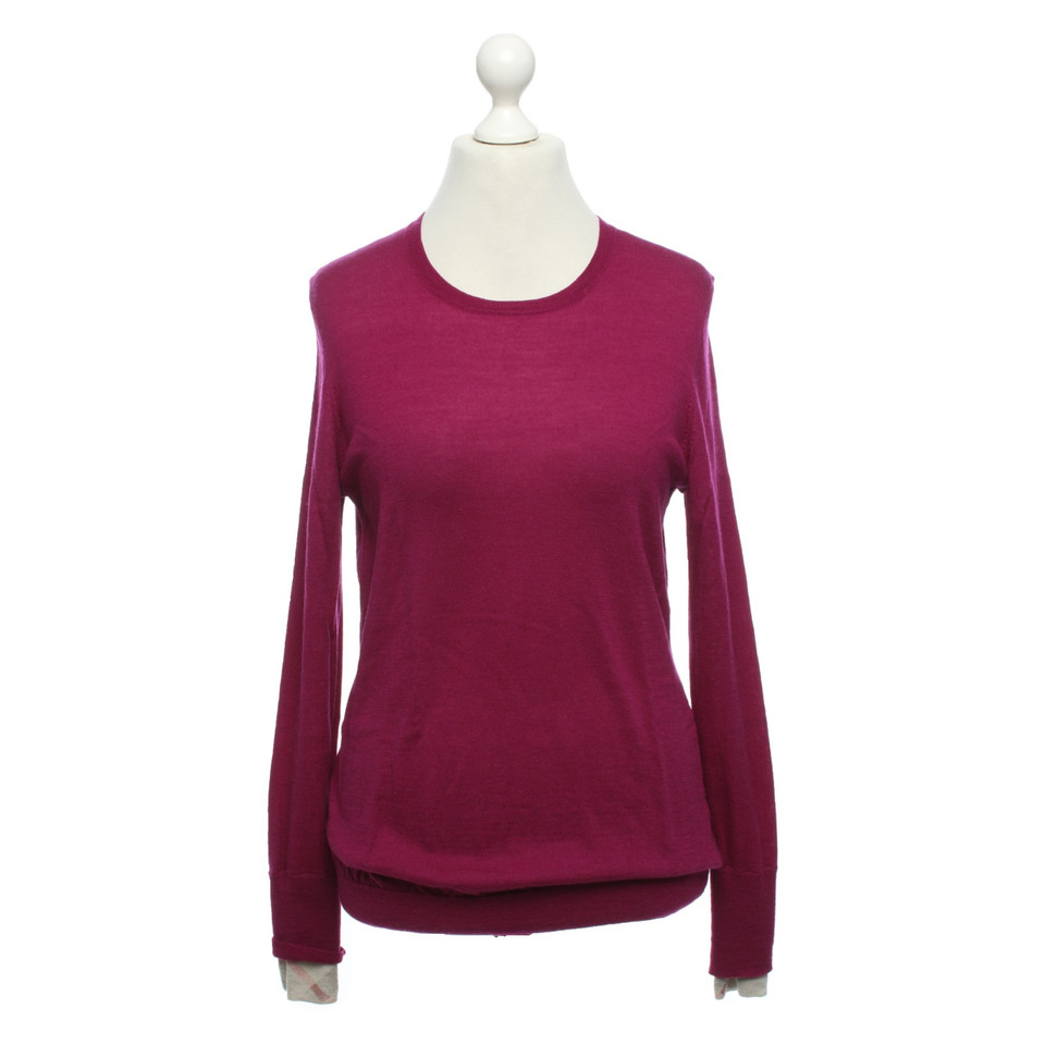 Burberry Top en Laine en Fuchsia