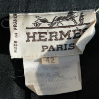 Hermès Schwarzes Leinenkleid