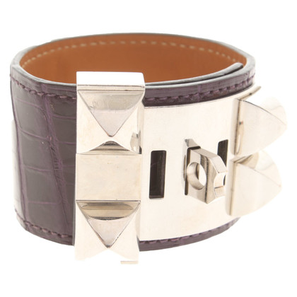 Hermès Collier de Chien Armband Leather in Violet
