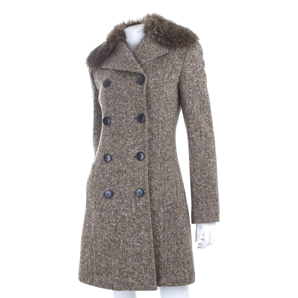 Dolce & Gabbana Tweed coat with fur collar