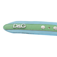 D&G Leather belt in blue and green