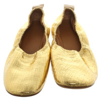 Céline Slippers/Ballerinas Patent leather in Gold