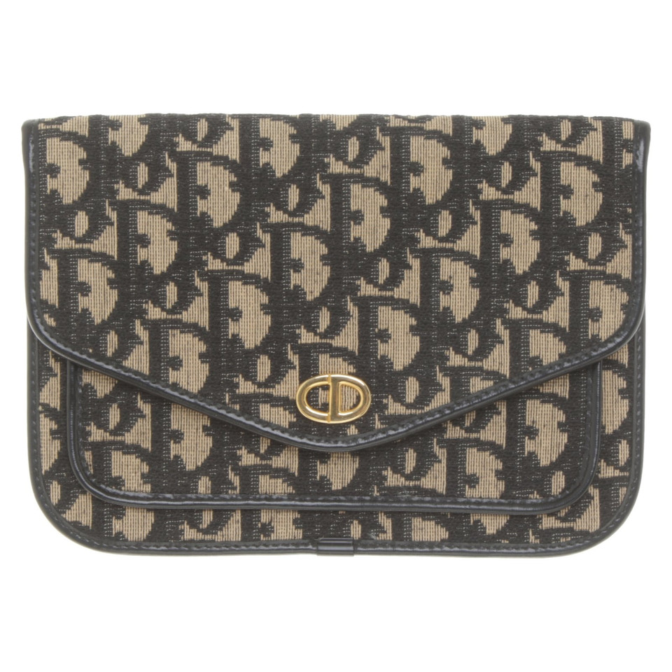 Christian Dior clutch con ricamo logo