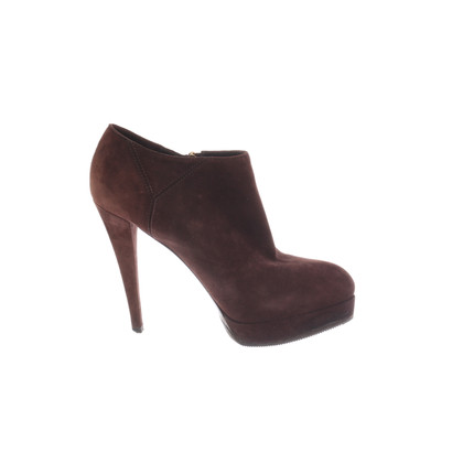 Yves Saint Laurent Ankle boots Leather in Brown