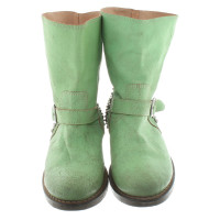 Twin Set Simona Barbieri Leren laarzen in het groen