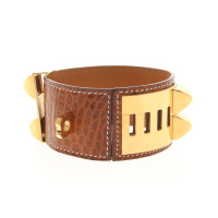 Hermès Collier de Chien Armband Leer in Bruin