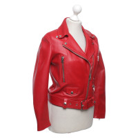 Acne Jacket/Coat Leather in Red