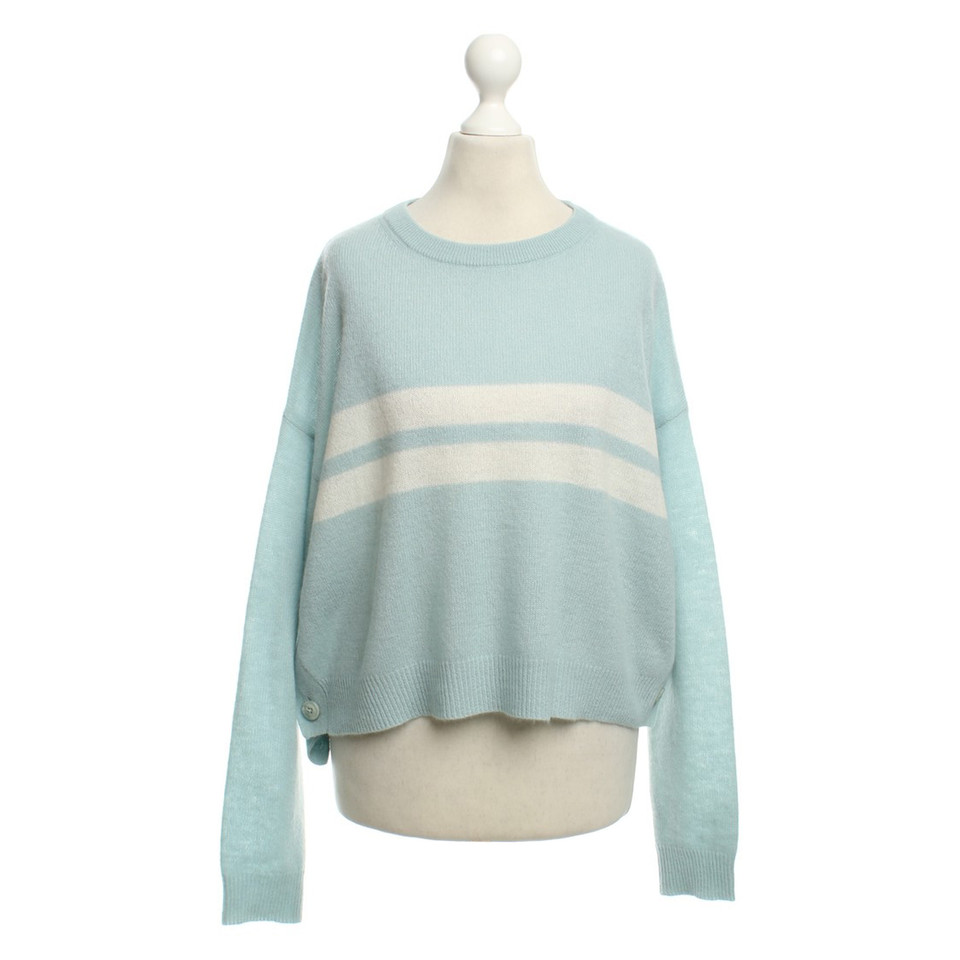 360 Sweater Cashmere maglione in luce blu / bianco