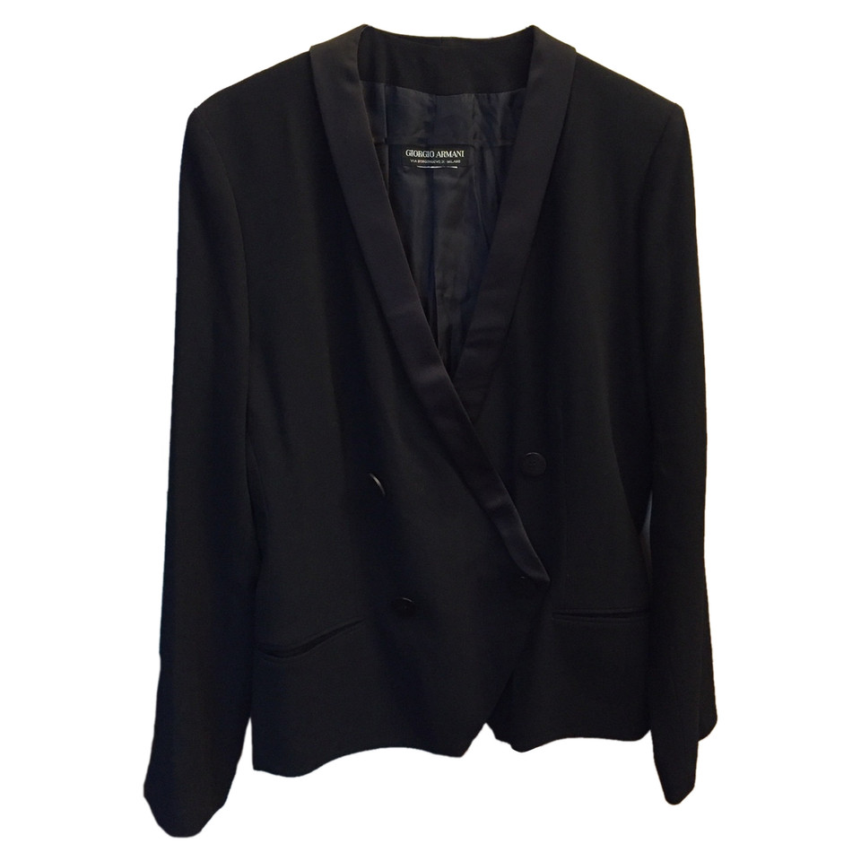 Giorgio Armani Blazer aus Wolle in Schwarz