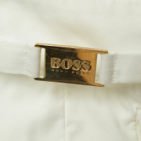 Hugo Boss White pants with gold-colored applications 