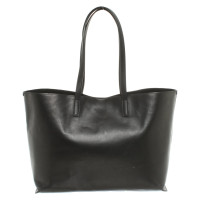 Saint Laurent Shopper Leer in Zwart