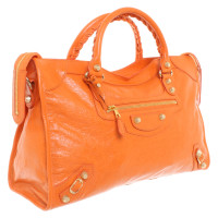 Balenciaga City Bag aus Leder in Orange