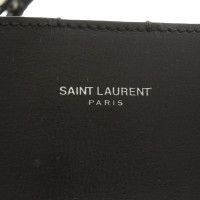 Saint Laurent Shopper Leer in Zwart
