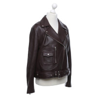 Acne Jacket/Coat Leather in Brown
