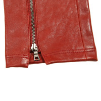 Alice + Olivia Trousers Leather in Red