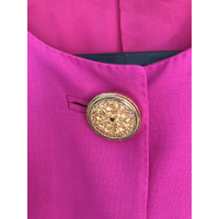 Gianni Versace Jacke/Mantel aus Wolle in Rosa / Pink