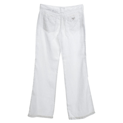 Armani pantaloni di lino in bianco