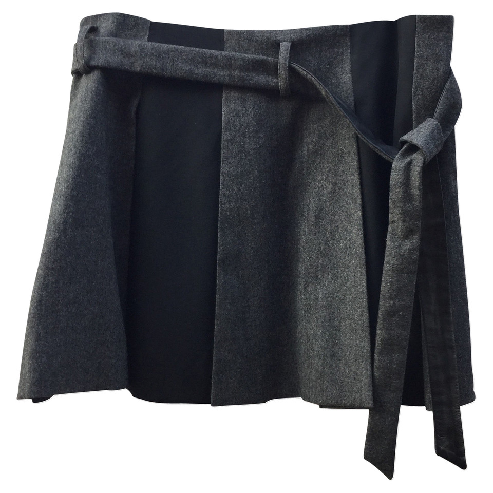 Balenciaga Jupe en laine grise noire