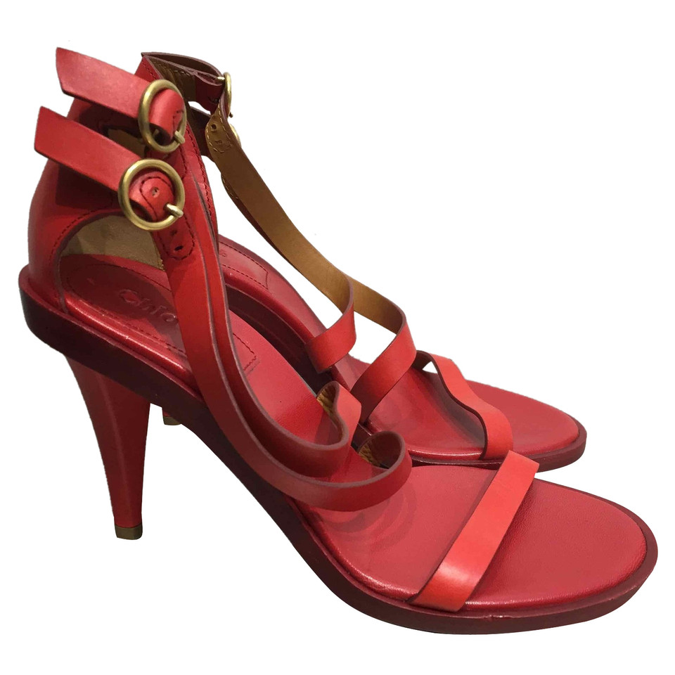 Chloé Sandals Leather in Red