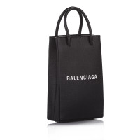 Balenciaga Shopping Phone Holder aus Leder in Schwarz